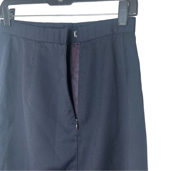 Burberry Navy Blue Vintage Burberry’s 100% Wool Academia Pencil Skirt Size 8 - Picture 6 of 12